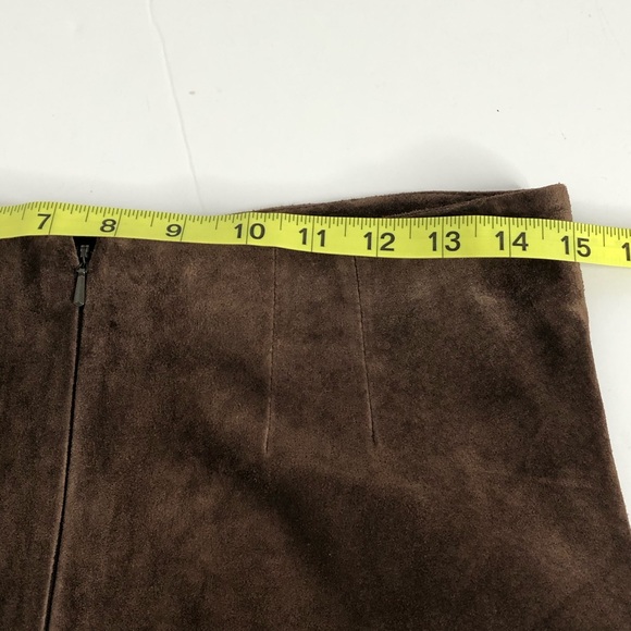 Margaret Godfrey Brown Suede Grommet Fringe Skirt - Picture 10 of 11